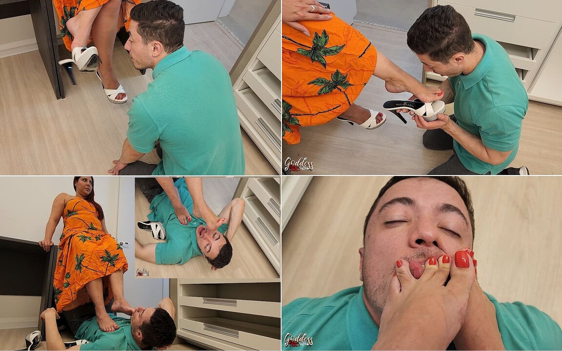 Sexy Real Estate Agent Uses Her Feet to Close the Deal - Hot Foot Worship and Clog Dangling - Dangling - Foot Worship