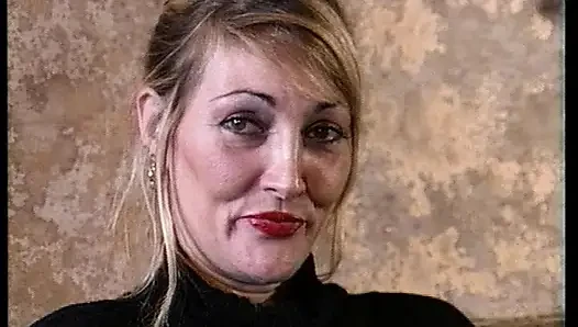 Pretty German lady stuffing herself in solo action