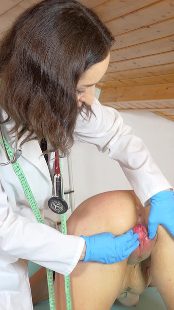 Memorable moment from "Tattoed MILF Crazy Devil examined and made to cum by female doctor"