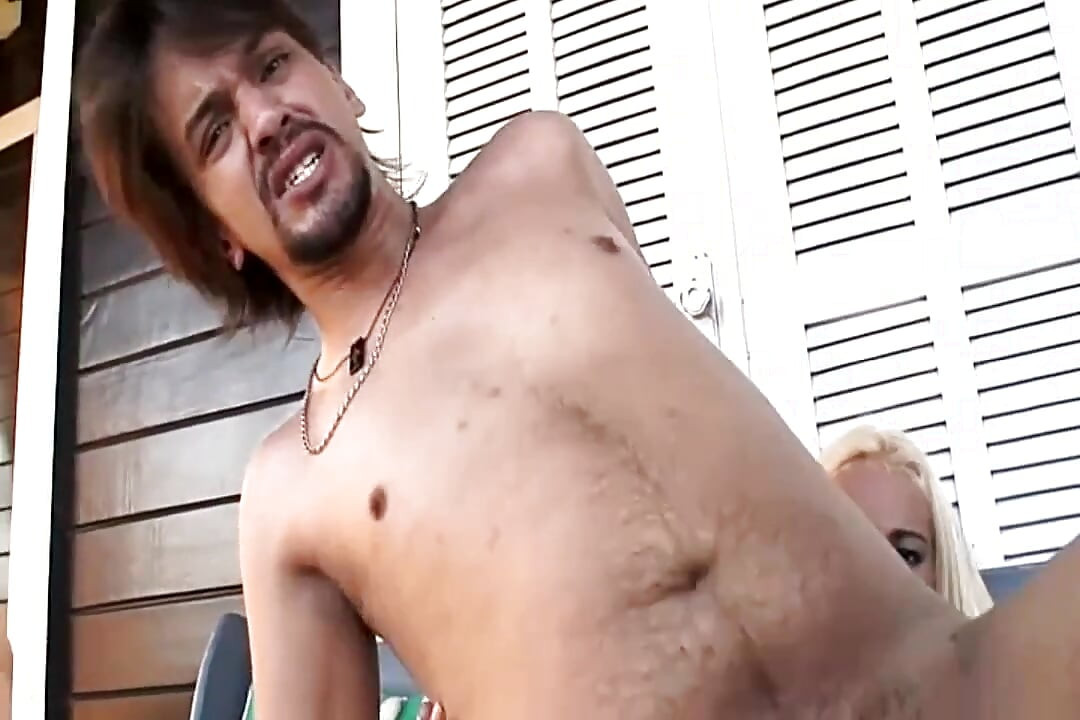 Wild Blonde Transgender Whore Sucks a Hard Huge Cock