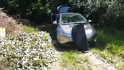 Masked housewife has outdoor fuck