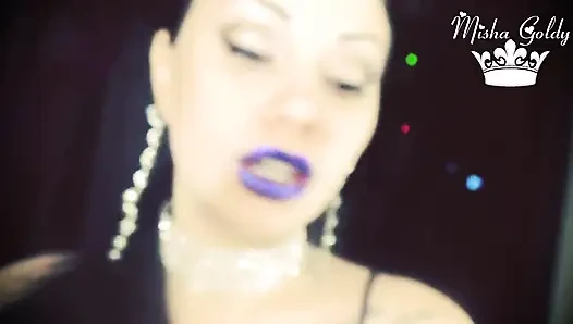 Glamorous blue glittery lips