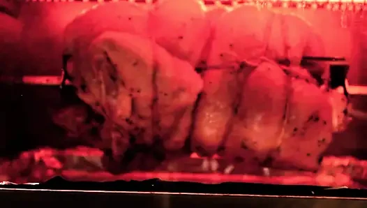 Meat massage meat on spit meat in my mouth