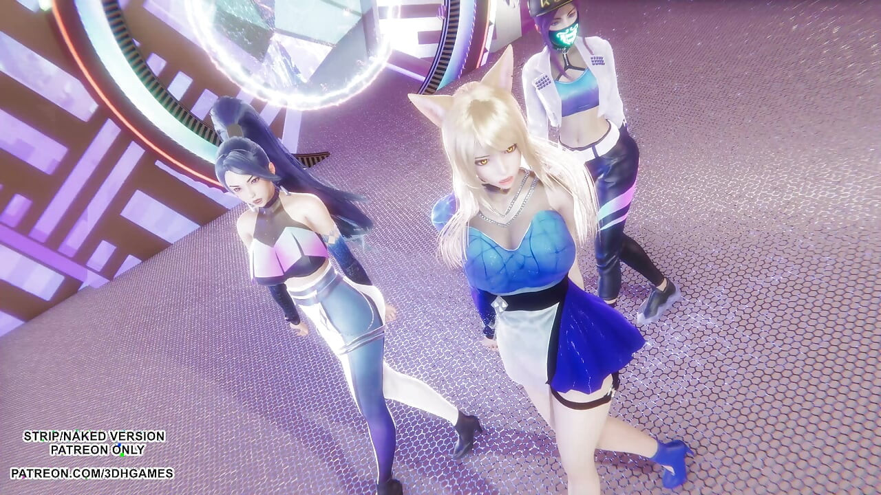MMD KPop Demon Hunters - HUNTRX - Golden Ahri Akali Kaisa सेक्सी Kpop डांस लीग ऑफ लीजेंड्स हेनतई बिना सेंसर किया हुआ 4k 60Fps