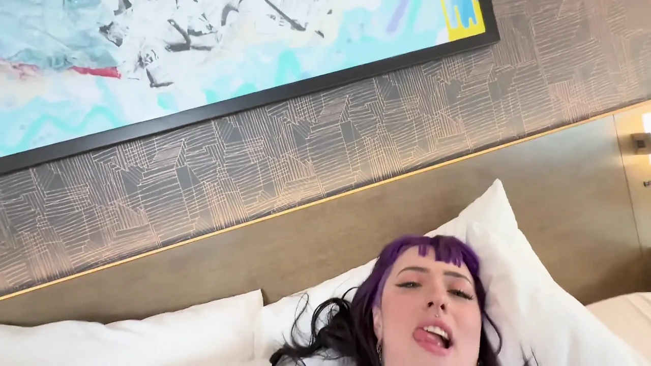 Goth Girl Eats Impregnating Creampie in Hotel Room