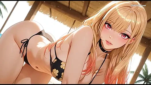 Rough Beach Romance: Marin's Private Affair (AI-Created)