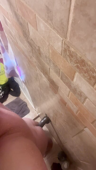BBC dildo on shower