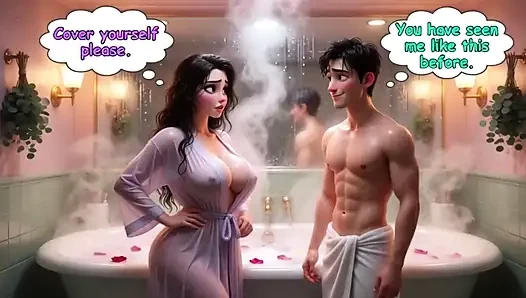 Kevin Finds Passion with His Stepmother During a Long Winter Absence (ai Generated)