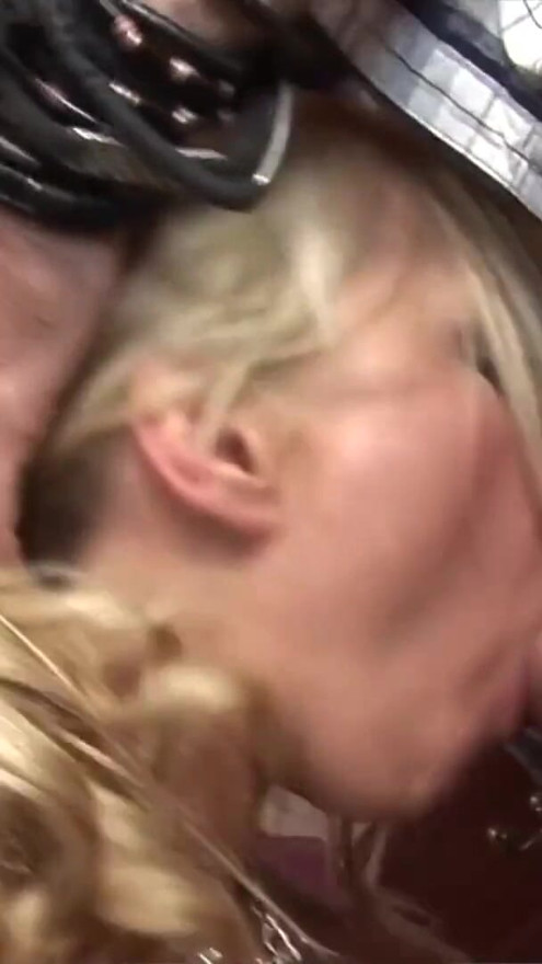 Busty blonde milf in white lingerie and big boobs chokes on a cock and takes it deep inside | Clip 2