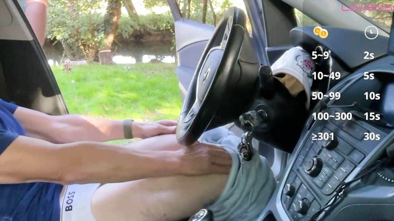 Car Cock Stroke Turns into Sloppy Blowjob