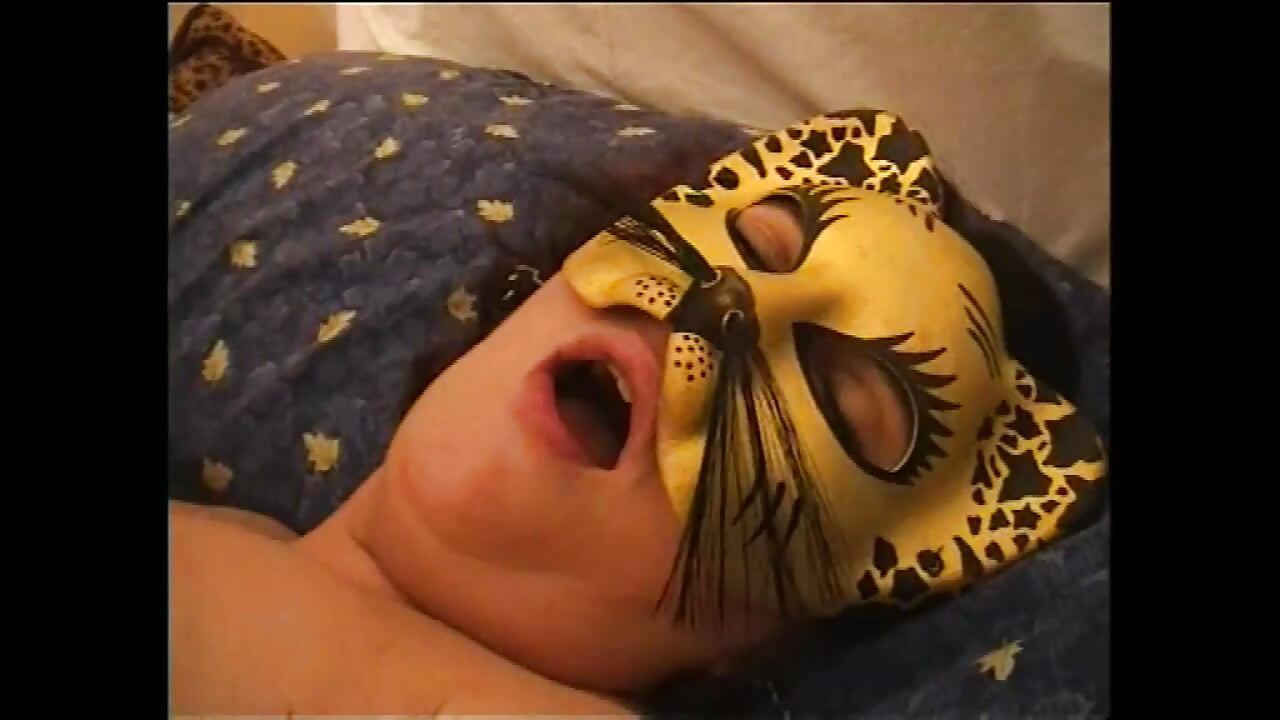 Busty Chubby Masked Mature MILF Fucked and Creampied in Mouth by Two Big Cocks