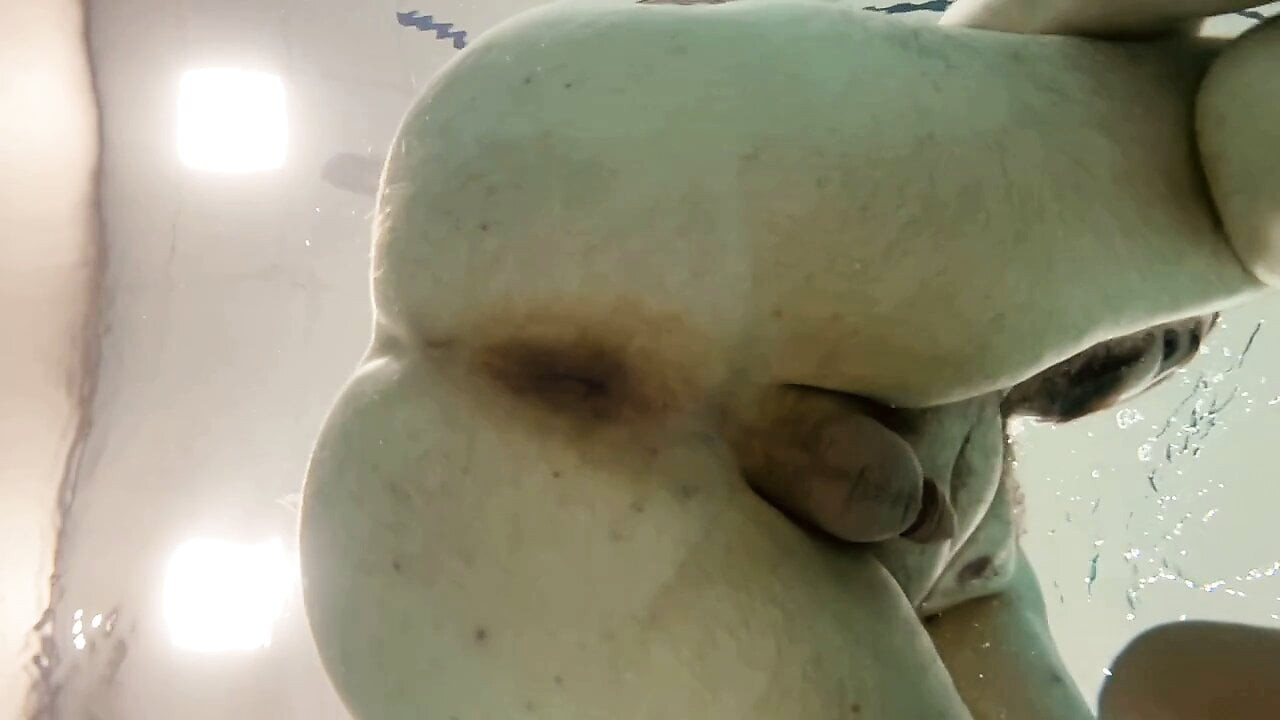 Chubby Bear Cub Swimming Naked Underwater, Video In Slow Motion