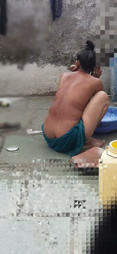 StepAunt's girl stepsister seen bathing in the open in the village Part 3 | Clip 2