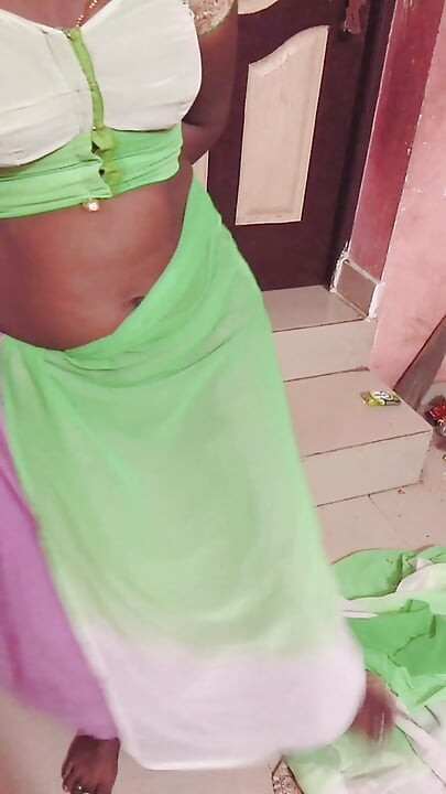 Desi Tamil Slut Wife Renu No Bra Blouse & No Panty Petticoat Saree Tease for Secret Lover! Indianhotwifex