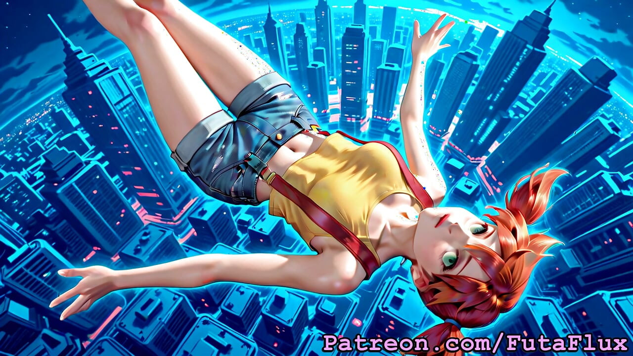 Futanari Misty from Pokemon - Masturbating, Cumshots, Selfsucking