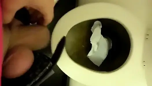Teen Piss on the Airplane Toilet - Thick Soft Uncut Cock
