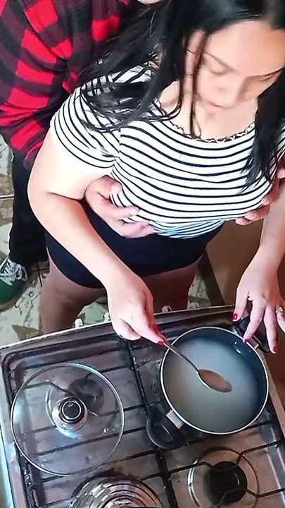 A horny guy decides to fuck his stepsister in the kitchen | Clip 1