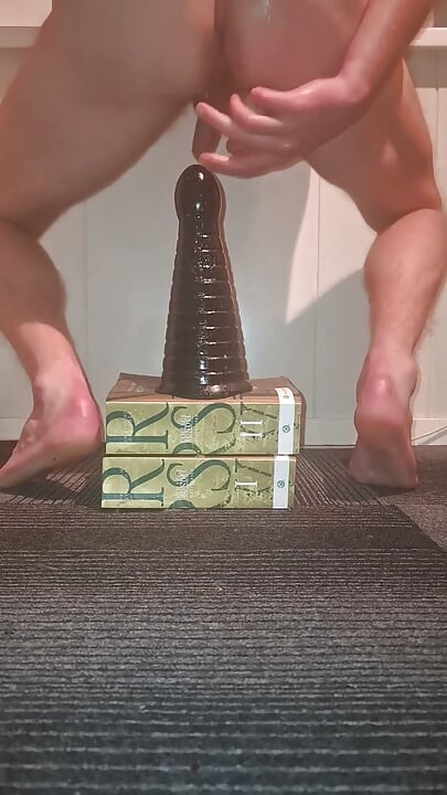 Gay Twink Riding Huge Anal Dildo Pawn