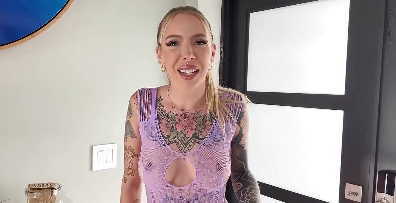 My hot Tattooed neighbor comes over to borrow my big dick and pool, I fuck her outside and will let her come over anytime she wa