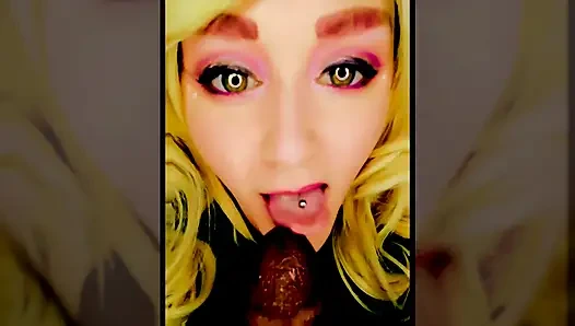 Hott Blonde Next Door Wants to Try Sucking on Your Big Black Juicy Cock