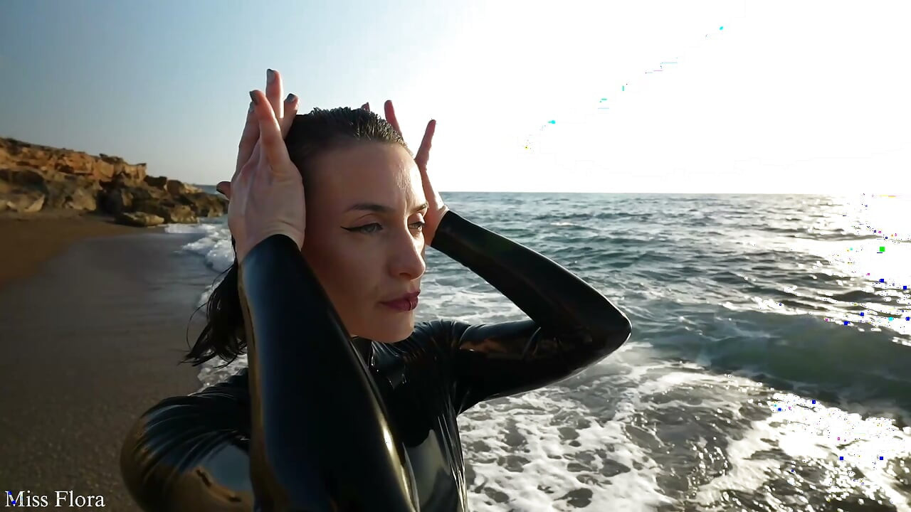 Lezdom Slime Pussy Piss Fisting in Latex on a Private Beach with Dolly Dyson & Zoe Fox
