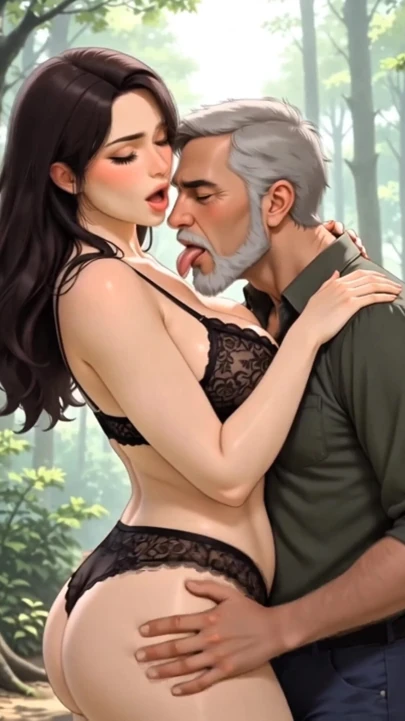 "Hentai Forest Temptation: Thick Young BBW Ravished by Older Man in Moonlit Outdoor Ecstasy" | Clip 1