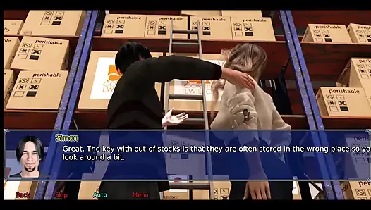 Офисная жена No2 Саймон продолжает выглядывать юбку Стейси.