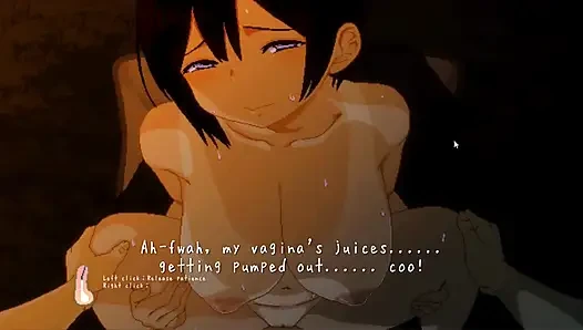 Hentai oyunu - kalın büyük memeli kadının yaz plaj seks macerası