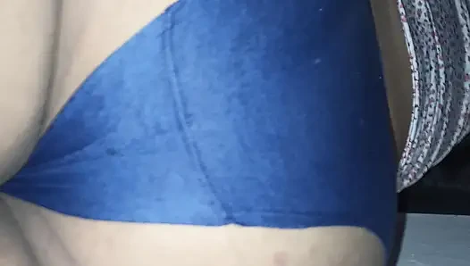 Mother-in-law opens her buttocks to show her ass