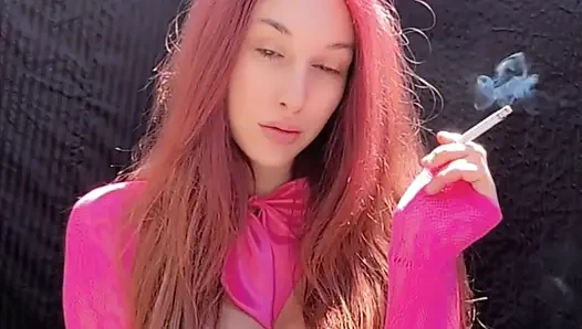 Italian Horny Long hair Big tits Artemisia Love hot smoking fetish session