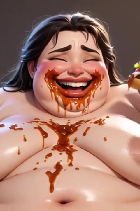 Obese Ugly Slave Covered in Food - Humiliated by Gorgeous Mistresses