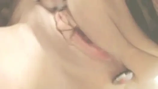Swemature a cumslut, fucks with big black dildo, gets cock, cumshot in her mouth and swallows