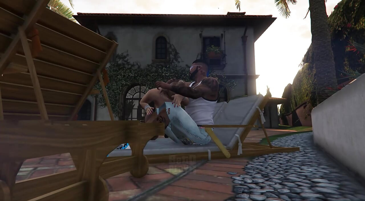 GTA 5 Franklin and Amanda - Caught Staring from the Balcony (Part 1)