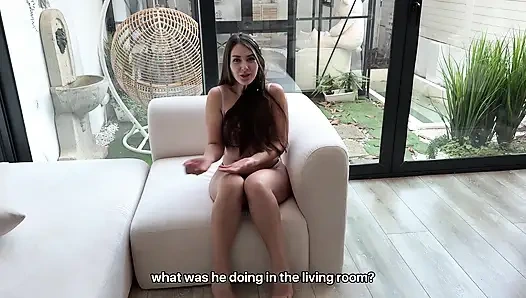 Step Sister Wearing My Girlfriend's Lingerie and I Got Hard Fuck Her - Cum Inside!