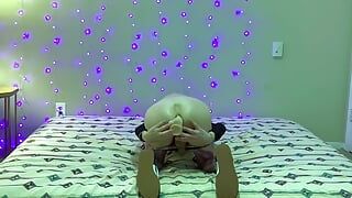 Tgirl Ria Bentley Toys Her Ass and Cums on Her Face
