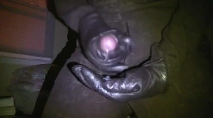leather old man wanking