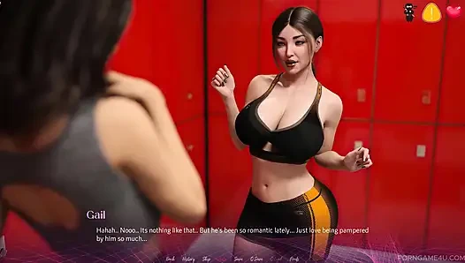 Susamış orta yaşlı seksi kadın spor salonu soyunma odasında evli arkadaşını baştan çıkarıyor - ofis - bölüm 4 - hasarlı coda - porno oyunu 4u