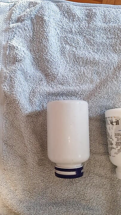 I Squat on a Series of small bottles. Male anal insertion and cum