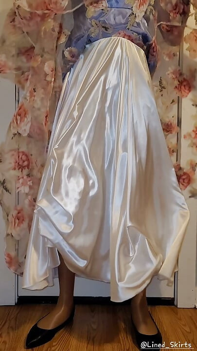 Slippery smooth satin layers underneath my skirt