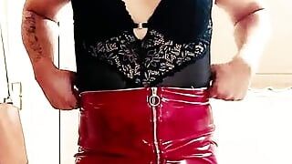 FetishEmmanuella video 3 - Red Vinyl Skirt