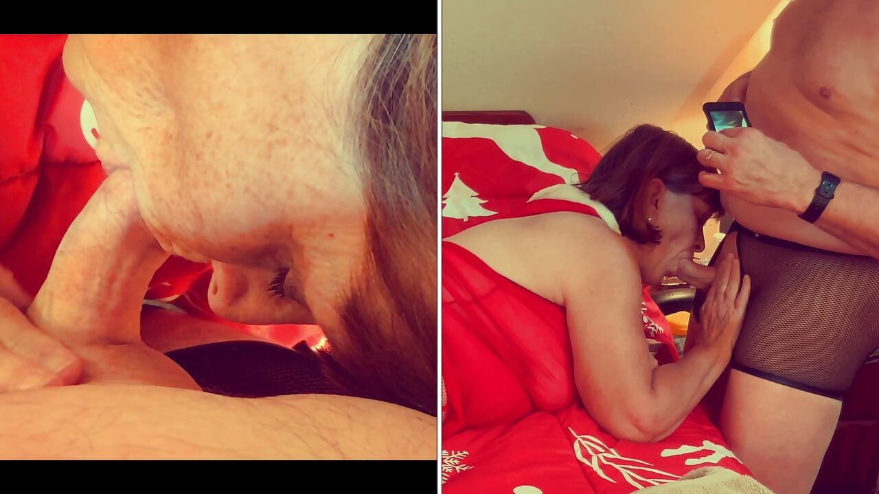 Granny Carmen’s Christmas Sucking, Diddling & 2 Position Fucking Orgasms