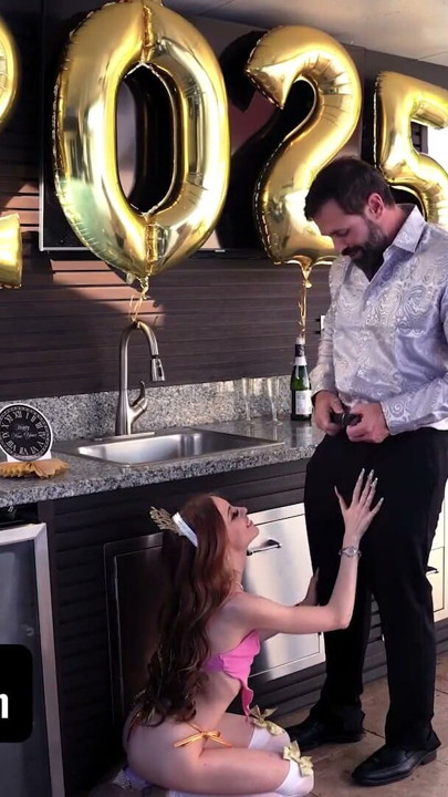 Her New Year's Resolution? To Get His Big Dick Inside Her Pussy | Clip 1