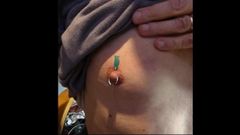 needle in tit auto piercing nipple