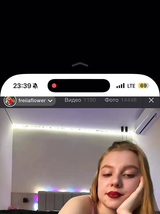 Blond girl masturbate on the stream