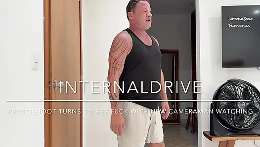 Photoshoot turns into ass fucking with new cameraman watching.