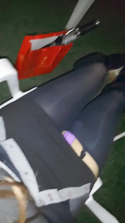 Stunning moment from "Asian slut puts a vibrator, sticks a controller in her stocking, goes to public park and masturbates,"