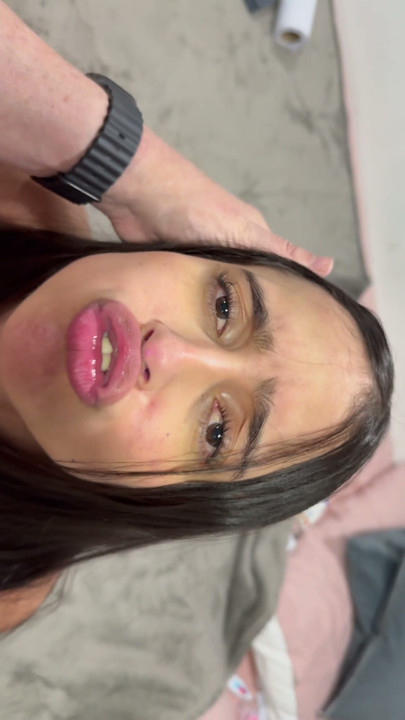 Young Latina hottie gags on old man BWC and gets an injection of milk | Clip 1