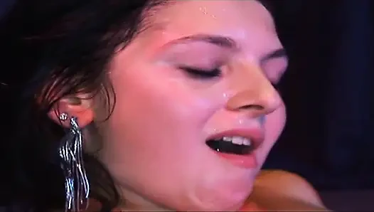 Mature Brunette Stretched Wide in Wild Gangbang Orgy
