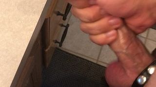 Stroking with cock ring