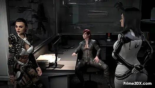 Permisi, pak polisi! Sci-Fi Futa Threesome di prime3dx